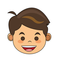 Cute Boy Face Cartoon Royalty Free Vector Image