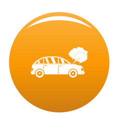 Car In Smoke Icon Orange