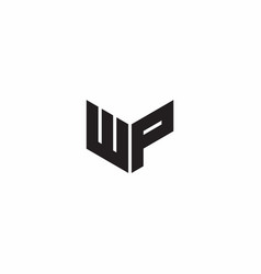 Wp logo monogram design template Royalty Free Vector Image