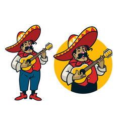 Happy Cartoon Mexican Singer Logo