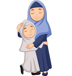 Muslim Mother And Daughter Hugging