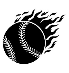 Baseball Ball With Flames Cut Out