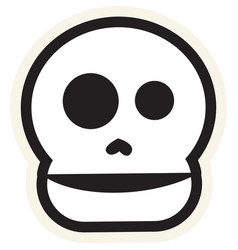 Halloween Stroked Creepy Smiling Skull Sticker