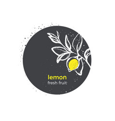 Nature Logo Lemon Yellow Fruit Hand Drawn Sticker