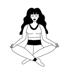 Woman Character In Lotus Pose