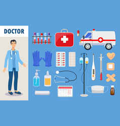 Doctor Character And Medical Objects