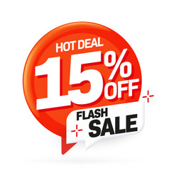 Hot Deal 15 Percent Off Flash Sale Sticker Label