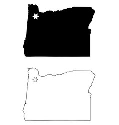 Oregon Or State Map Usa With Capital City Star