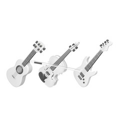 3d Realistic Violin Electric And Acoustic Guitar