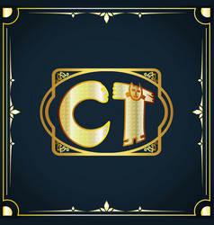 Initial Letter Ct Royal Luxury Logo Template