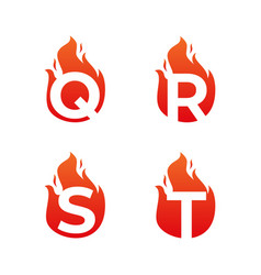 Letter Flame For Logo Company Q R S T