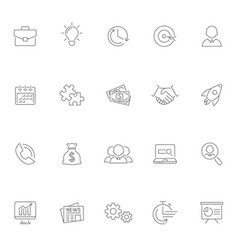 Set Of Business And Finance Thin Line Icons