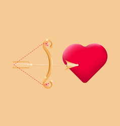 Golden Bow And Arrow Of Cupid With Heart