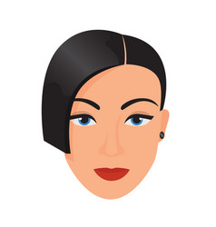 Woman Head With Short Black Hairstyle