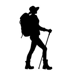 Woman Hiker Silhouette