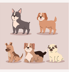 Five Dogs Comic Characters