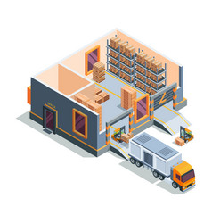 Warehouse Isometric Big Storage House Machines