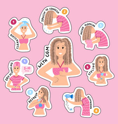 Big Set Of Stickers Hair Care Process