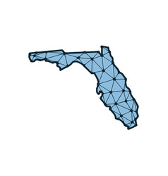 Florida State Map Polygonal Made Of Lines