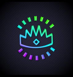 Glowing Neon Line King Crown Icon Isolated On