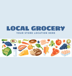 Set Of Grocery Store Elements Advertising