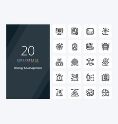 20 Strategy And Management Outline Icon