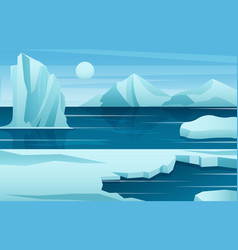 Antarctica Scene Flat Design