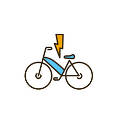 Electric Bicycle Color Line Icon City Transport