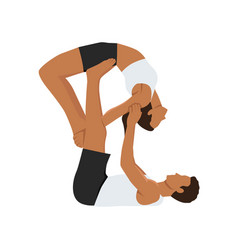 Young Couple Doing Flying Wheel Asana Pose