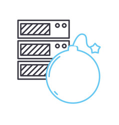 Ddos Attack Line Icon Outline Symbol