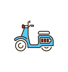 Electric Scooter Color Line Icon City Transport