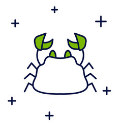 Filled Outline Crab Icon Isolated On White