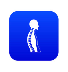 Human Spine Icon Digital Blue