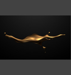 Abstract Liquid Gold On Black Background