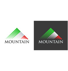 Italian Flag In Logo Of Mountains