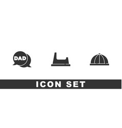 Set Speech Bubble Dad Baby Potty And Hat Icon