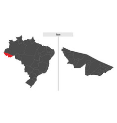 Acre Map State Of Brazil