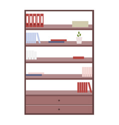 Bookcase For Office Semi Flat Color Object