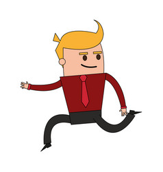 Color Image Full Body Cartoon Executive Man