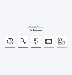 Cv Resume Line 5 Icon Pack Including School