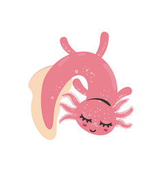 Flat Pretty Pink Axolotl