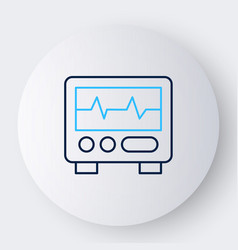 Line Computer Monitor With Cardiogram Icon