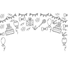 Hand Drawn Frame For Birthday Party Balloons