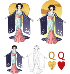 Queen Of Hearts Asian Actress Mafia Card Set