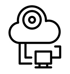 Computer Data Cloud Icon Outline Process