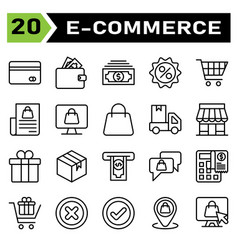 E Commerce Icon Set Include Commerce Money