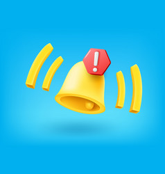 Ringing Bell With Exclamation Point 3d