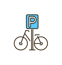 Parking Bicycle Color Line Icon City Transport