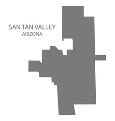 San Tan Valley Arizona Usa City Map Grey