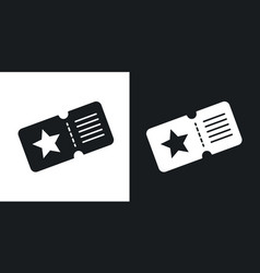 Ticket Icon Set In Solid Black And White Color